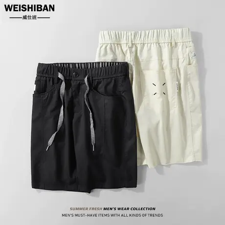 高级感舒适透气休闲短裤男2023夏季新款直筒宽松薄款休闲5分裤子图片