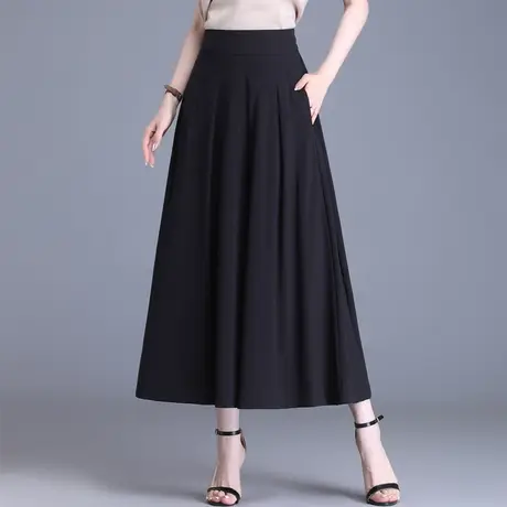 莫代尔九分裙裤阔腿裤女夏季2023新款宽松大码休闲裤垂感大脚甩裤商品大图