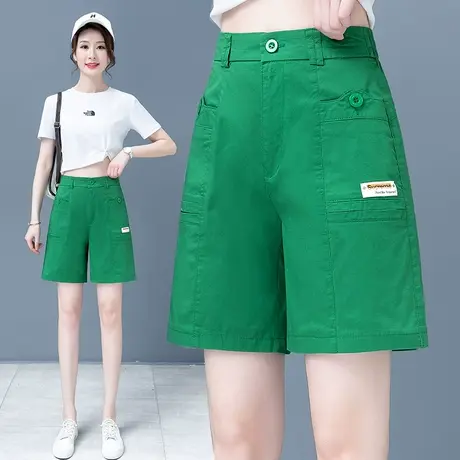 白色5分短裤女夏薄款2023年宽松阔腿短裤休闲韩版工装直筒五分裤图片