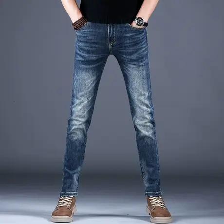 2023男士百搭新款牛仔裤男春秋修身时尚小脚裤百搭棉弹男潮牌休闲图片