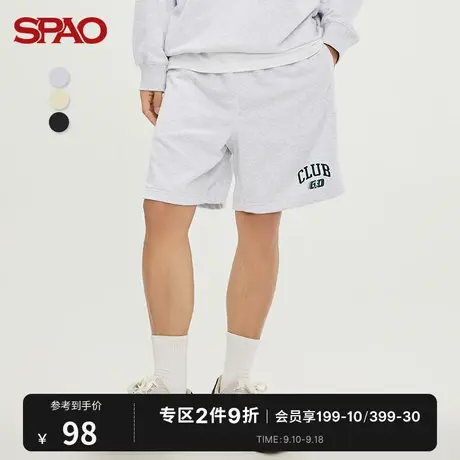 SPAO男士运动裤秋冬季新款时尚宽松休闲印花运动短裤SPMTC12H14商品大图
