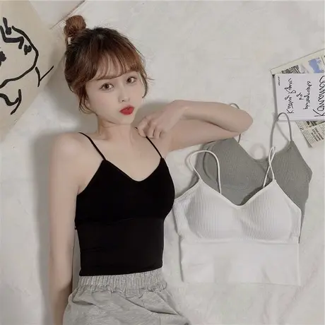 白色吊带背心女修身小内搭夏季打底衫抹胸外穿ins网红美背上衣潮图片