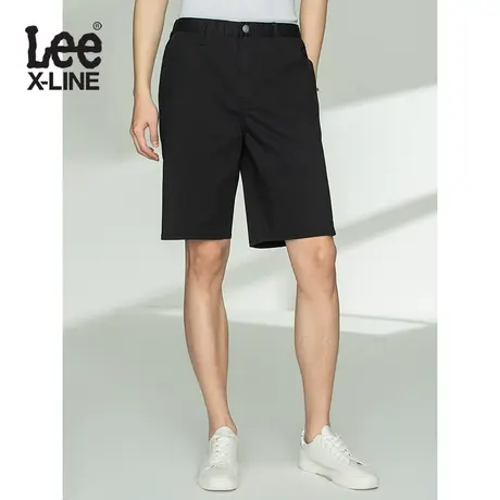 LeeXLINE 21春夏新品松紧黑色男休闲短裤布裤潮流LMR9035ECK11图片