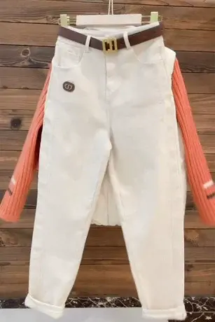 加绒休闲裤子女秋冬外穿2023新款工装女裤棉裤萝卜老爹哈伦奶奶裤商品大图