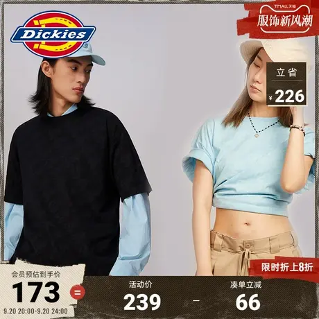 Dickies商场同款 23新品工装灵感春夏男女情侣满身印休闲短袖T恤图片