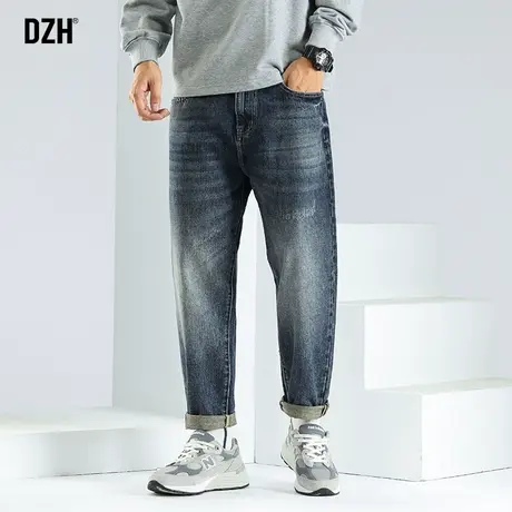 男士日系水洗复古牛仔裤男直筒宽松2023新款春夏大码休闲裤长裤子商品大图