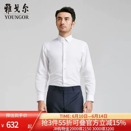 【商场同款】雅戈尔男士衬衫春秋新款官方商务休闲免烫长袖衬衫男商品大图