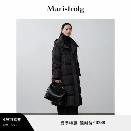 【轻云羽绒】玛丝菲尔冬季白鹅绒廓形加厚连帽羽绒服商品大图