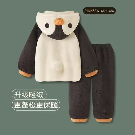 【设计师款】情侣睡衣女冬季加厚珊瑚绒保暖套装可爱秋冬家居服男图片