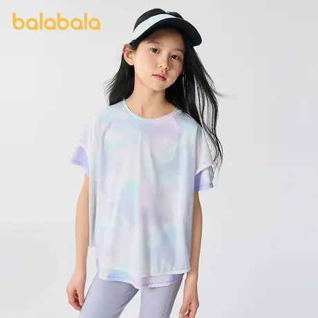 【商场同款】巴拉巴拉童装儿童短袖t恤女2025夏速干防晒凉感上衣图片