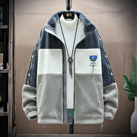 12羊羔绒开衫外套13男青少年宽松14大男孩冬装卫衣15岁男大童加绒商品大图