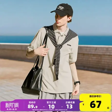 唐狮2025新款短袖Polo衫夏季男士短袖翻领小众休闲风百搭上衣商品大图