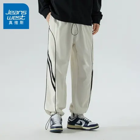 N5真维斯男士休闲裤2025新款秋季美式潮流宽松直筒束脚裤男款裤子商品大图