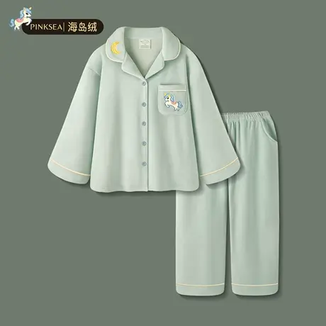 Pinksea睡衣女款秋冬加厚海岛绒保暖情侣家居服新款大码男士套装商品大图