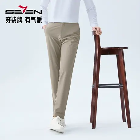 【中空休闲裤】柒牌男装2026春季新品修身微弹清爽舒适休闲长裤图片