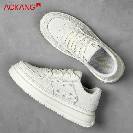 奥康印花小白鞋男款2025新款秋季男鞋休闲透气软底增高百搭潮板鞋图片