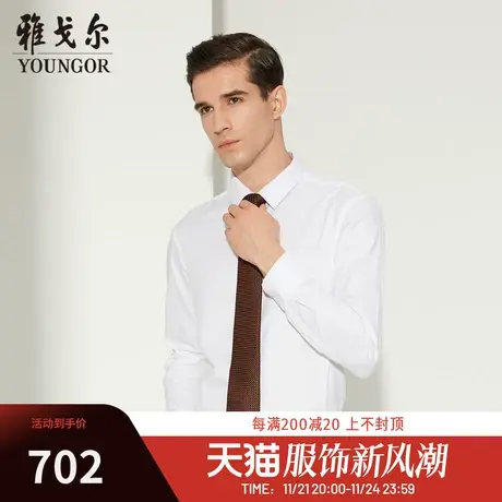 【商场同款】雅戈尔衬衫春季商务休闲纯棉DP免烫白色上班衬衣商品大图