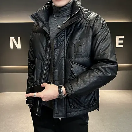 2023冬季羽绒服新款宽松加厚立领短款保暖休闲冬装白鸭绒棉服外套图片