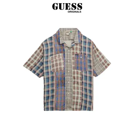 【38上新季】GUESS Originals 男士易打理格纹口袋衬衫外套图片
