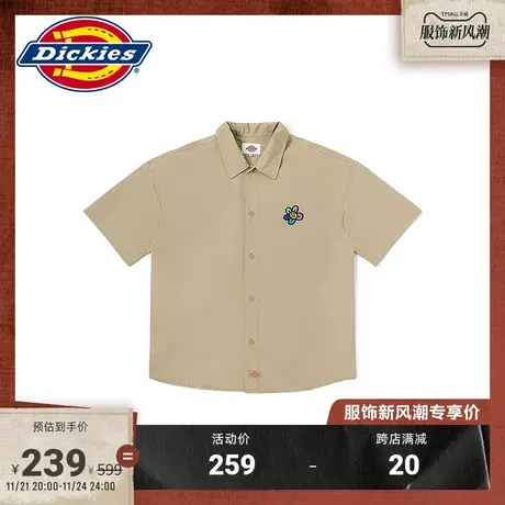 Dickies 春夏 宽松府绸面料 绣花工装短袖衬衫图片