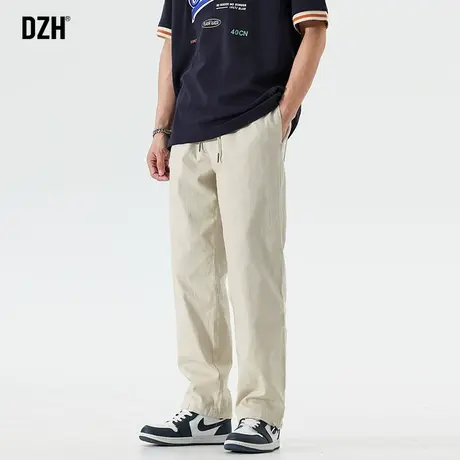 男士卡其色裤子男春秋季新款运动宽松直筒休闲长裤男生夏天哈伦裤商品大图
