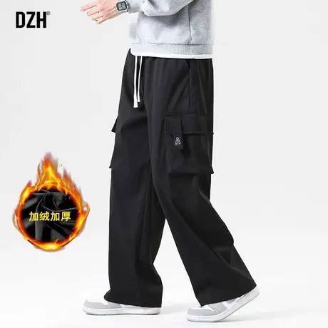 男士裤子男款加绒工装裤男冬季男裤2024新款潮牌休闲裤宽松加绒裤商品大图