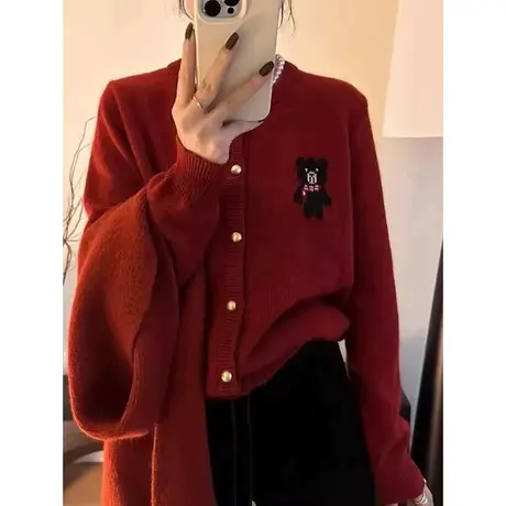 开衫毛衣女款2023新款秋冬内搭外穿美拉德穿搭上衣冬季针织打底衫商品大图