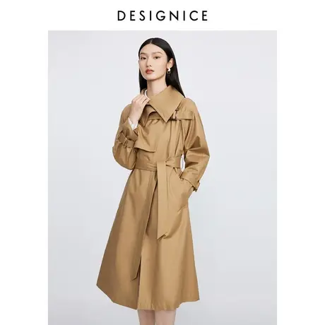 商场同款迪赛尼斯年秋季通勤风高级感宽松中长款风衣外套女图片