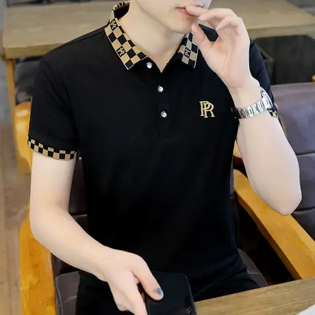 夏季polo衫男短袖t恤男士半袖上衣高端潮流休闲棉感翻领体恤男装图片