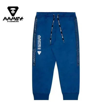 AAPE+运动男装秋冬字母印花抽绳休闲束脚长裤6941XXJ商品大图