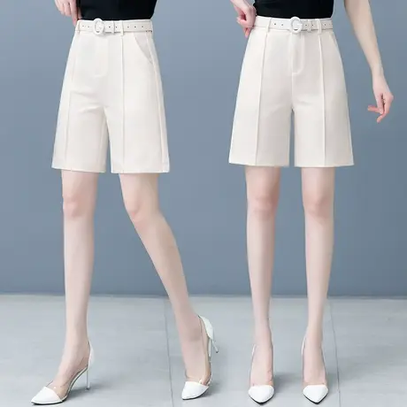 高腰女士西装短裤夏季薄款宽松休闲直筒裤2023韩版时尚五分阔腿裤图片