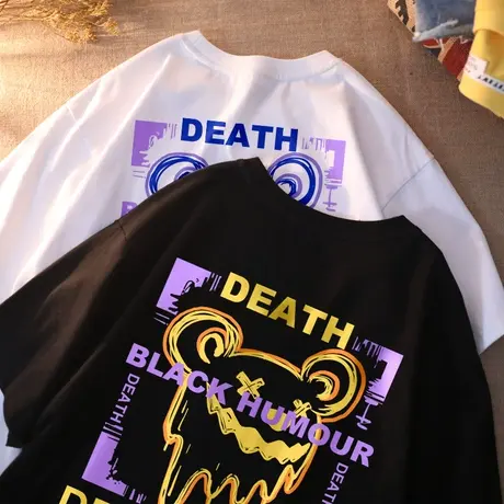 大码国潮复古t恤女2021夏季新款显瘦ins潮宽松短袖设计感小众上衣商品大图