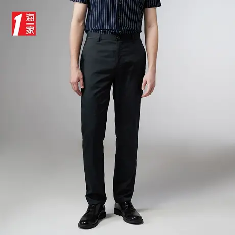 海一家舒适中腰长裤2023夏季新款简约有型商务休闲裤男图片
