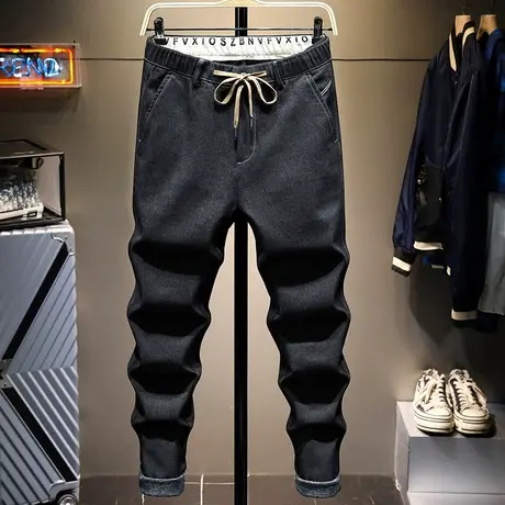 春夏款黑色男士牛仔裤男直筒宽松百搭男士休闲长裤子男潮牌男裤子商品大图