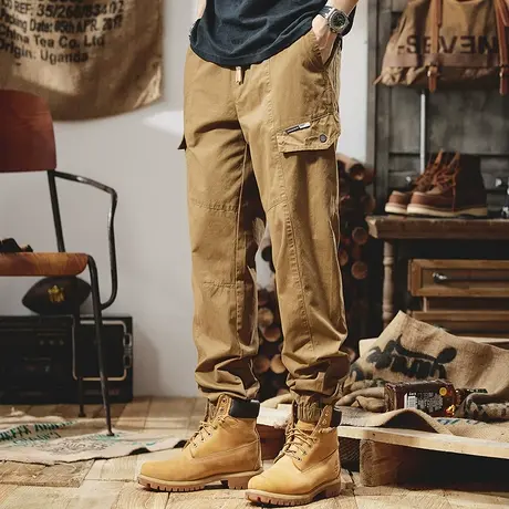 Modi Nick/摩帝尼克裤子男夏季纯色休闲工装长裤男裤夏季薄款百搭商品大图