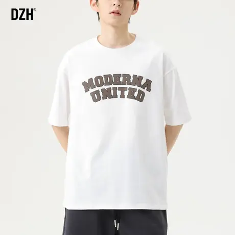 男生白色短袖男2023新款纯棉t恤男潮牌潮流百搭美式上衣情侣装T恤商品大图