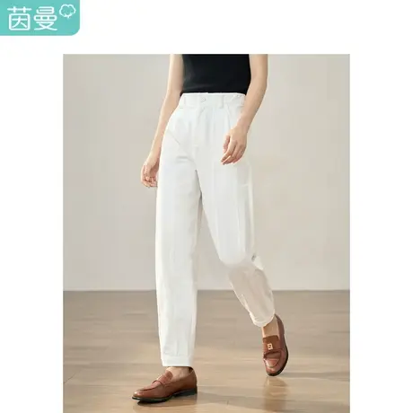 【商场同款】茵曼休闲哈伦裤2023秋季女装新款松紧中高腰萝卜裤图片