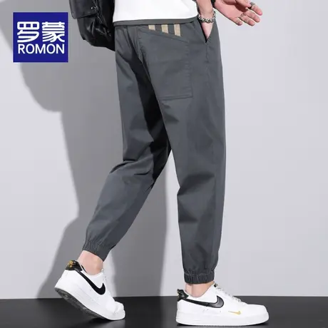 罗蒙2023年新款束脚工装裤男士春夏季潮牌宽松九分裤休闲裤子男款图片