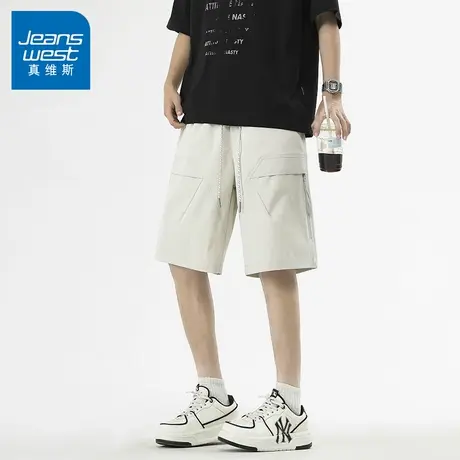 N5真维斯工装短裤男2025夏季新款日系户外山系宽松夏外穿五分裤子图片