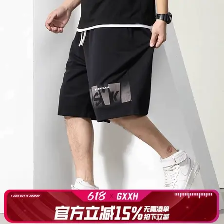 GxxH大码男装潮牌休闲短裤男士2024年夏季宽松五分裤直筒运动中裤商品大图