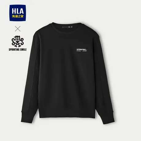HLA/海澜之家SPRINTING SMILE系列卫衣25春秋新圆领绣花上衣男图片