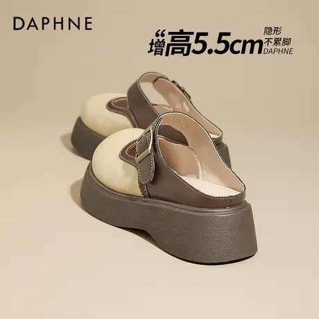 达芙妮厚底包头半拖鞋女2025春季新款玛丽珍女鞋子一脚蹬外穿凉拖图片