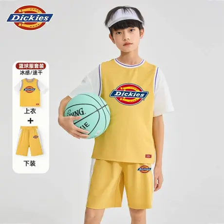 Dickies童装男童套夏装套装男孩凉感速干短袖t恤儿童夏季体恤潮A商品大图