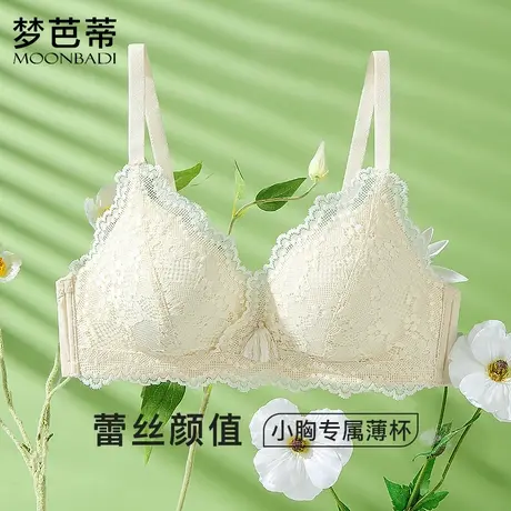 梦芭蒂内衣女薄款透气文胸无痕上托聚拢甜美蕾丝美背胸罩嫣梦雨烟商品大图