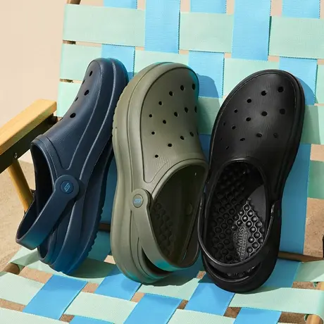 Skechers斯凯奇泡泡鞋夏男鞋轻质休闲外穿舒适洞洞鞋厚底耐磨凉拖商品大图