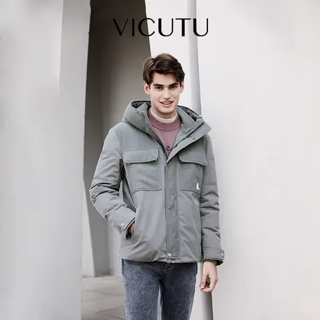 VICUTU威可多羽绒服冬男新款连帽御寒温暖商务休闲百搭鹅绒外套商品大图