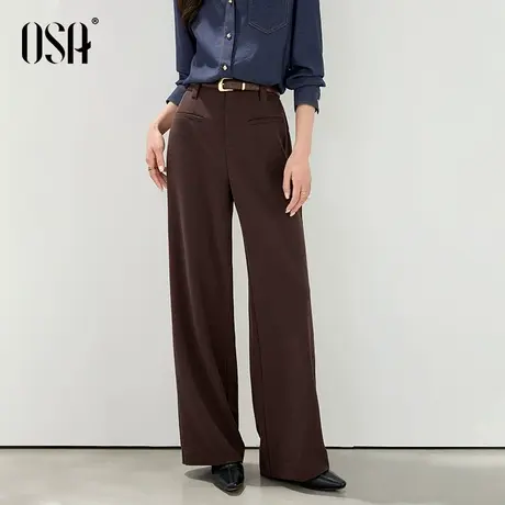 OSA欧莎高智感通勤西装阔腿裤女2025秋季新款垂感显瘦宽松直筒裤商品大图