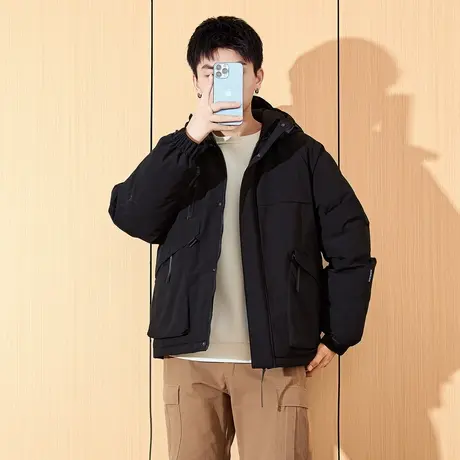 唐狮冬季新款男羽绒服工装连帽加厚保暖派克服冲锋青少年外套TD商品大图