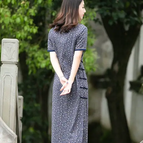 棉麻旗袍2025年新款年轻款气质高端宽松长款改良民国中式裙子夏季图片