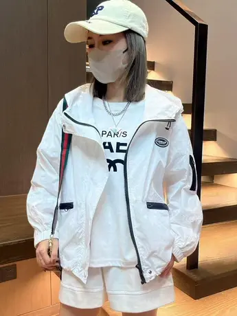 欧货连帽短款防晒衣2023夏季新款休闲宽松百搭透气防晒服薄款外套商品大图